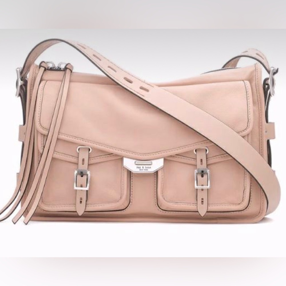 RAG & BONE Field Leather Messenger Bag Pink-Nude